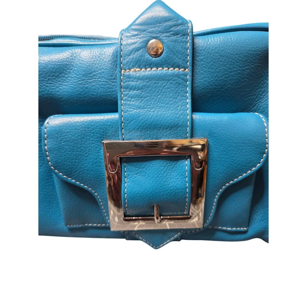 Blue Genuine Leather Cargo Bag - Picture 7 of 15